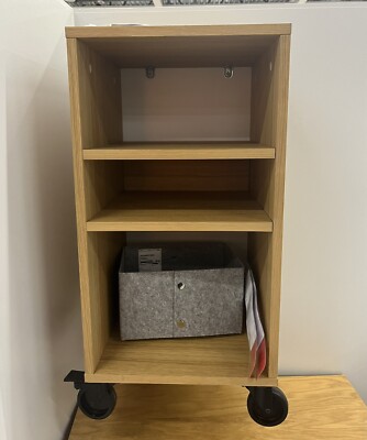 New IKEA RAVAROR Oak Veneer Shelf Unit Casters 34x69 cm (13 ⅜x27
