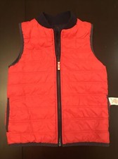 Boden Johnnie B. Boys Navy Red Reversible Puff Vest sz 5-6Y