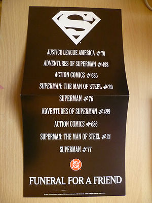DC COMIC SUPERMAN- 1992 FUNERAL FOR A FRIEND CARD