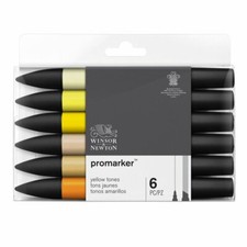 PROMARKER PANTONE PENNARELLI WINSOR&NEWTON SET 6 COLORI GIALLI PANTONI MARKER