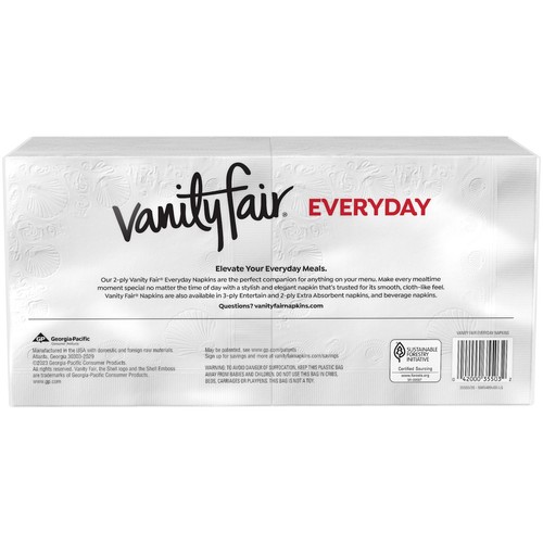 Vanity Fair Everyday Disposable Paper Napkins, White, 300 Count - Picture 5 of 14