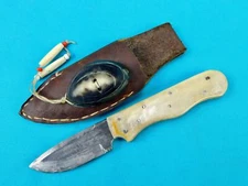 Vintage Old US Custom Made Handmade Small Hunting Knife w/ Sheath B