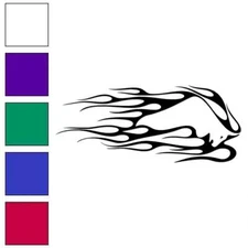 Charging Bull Flames Fire, Vinyl Decal Sticker, Multiple Colors & Sizes #7502