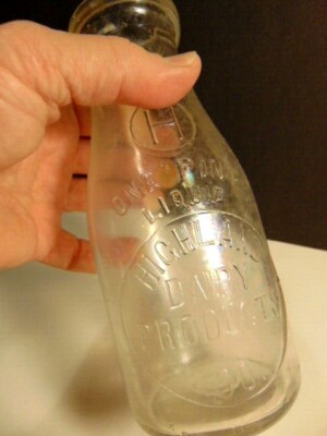1 pint milk or cream bottle: Highland Dairy Products Co. (SE. Pennsylvania)