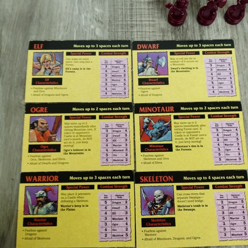 Tower Of The Wizard King Board Game REPLACEMENT FIGURES & STAT CARDS - Picture 6 of 8