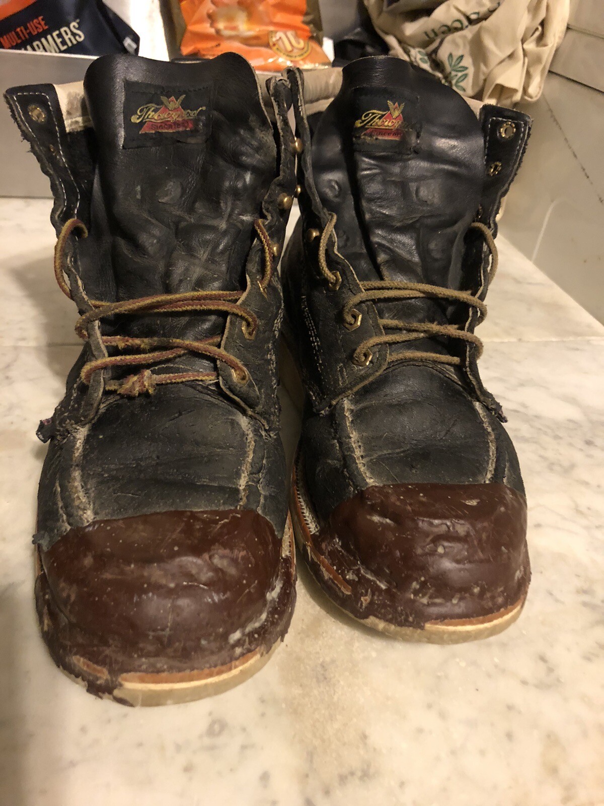 Thorogood Boots Black Leather Composite Toe Boots Thorogood Mens