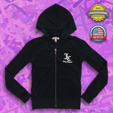 Girls Juicy Couture Black Label Full Zip Terry Hoodie Jacket Size 8 NWT 78