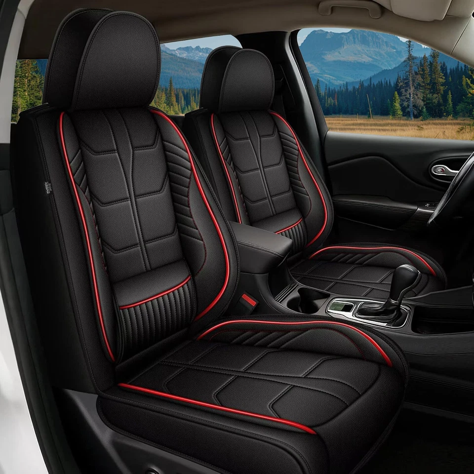 For Hyundai Santa Cruz 2022-2026 Car PU Leather Seat Covers With Lumbar Support Foto 2 de 4