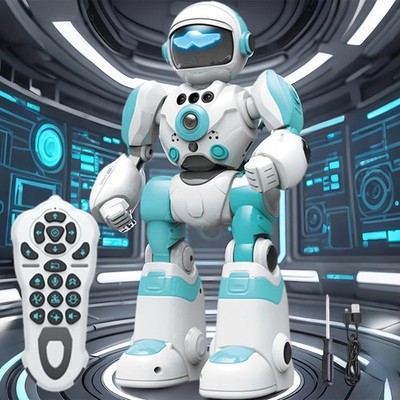 Kinder KI Intelligenter Roboter Spielzeug Fernbedienung Sprachgeste Programmierbar Blau