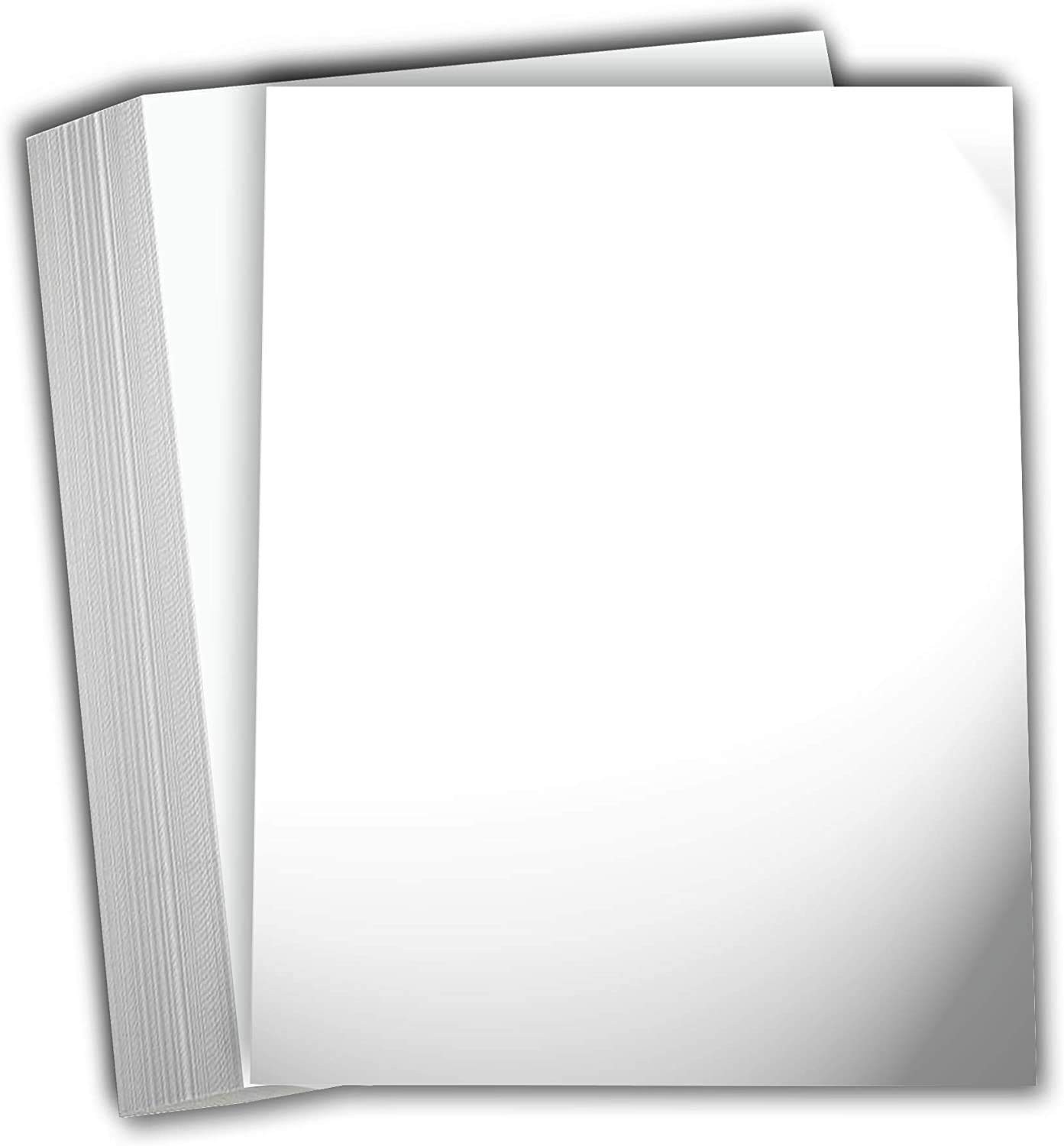 Hamilco White Glossy Cardstock Paper 8.5x11-80lb Cover 80lb cover, white