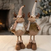 2X Elch 48Cm (60Cm) Groß Stehend Braun Deko Figur Rentier PäRchen Wohnzimmer