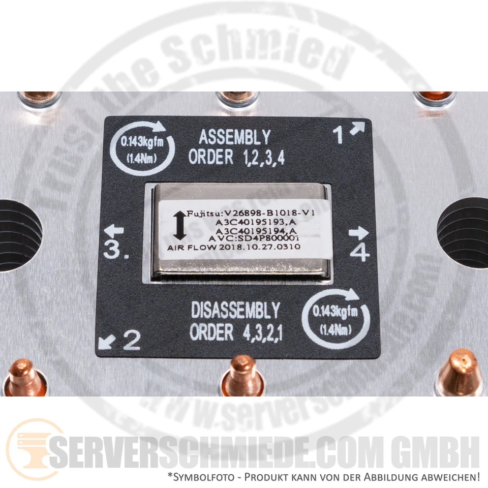 Fujitsu TX2540 M4 TX2550 M4 M5 Heatsink CPU Kühler V26898-B1018-V1 A3C40195193 - Image 3 of 3