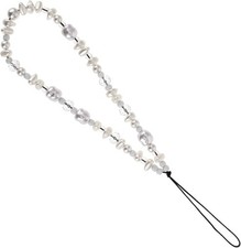 Pearl Phone Wrist Strap Lanyard, Beaded Charm Bracelet, Cute Camera...