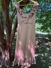 NWT Show Me Your Mumu Alexis Rose Gold Satin Midi Dress Bridesmaid Wedding S
