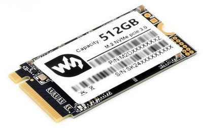 Waveshare SK M.2 2242 NVMe SSD, PCIe 3.0 x4, 3D TLC NAND, RAID-fähig - Speicher: