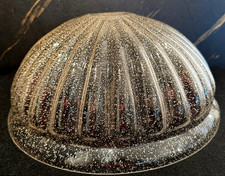 ABAT-JOUR POUR LAMPE, EN VERRE DE MURANO, Ø 395 mm, DÉCORÉ EN ARGENT