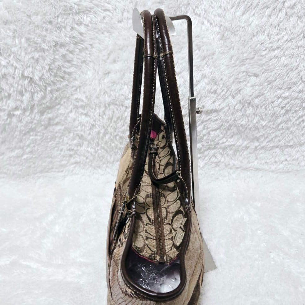 Coach Patchwork Tote Bag Bleecker Canvas Leather … - image 13