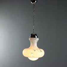 Lampada Vintage Metallo Cromato Vetro Design Anni 60-70 Originale