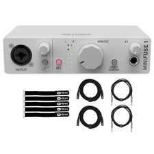 Arturia MINIFUSE-1-WHITE Solo Audio Interface in White with Cables