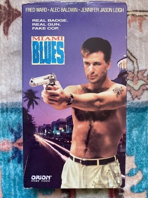 Miami Blues VHS, 1990 Alec Baldwin Fred Ward Orion Blockbuster Not Tested *Mold