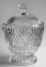 Vintage Godinger Dublin Crystal Covered Candy Dish Shannon Footed Bowl NWOT