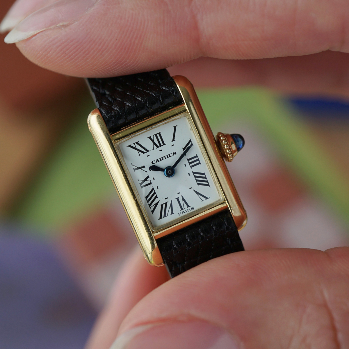 古い小径　シャルトルにて Cartier 1970s Vintage Mini Tank Louis 18k Yellow Gold 15mm Manual