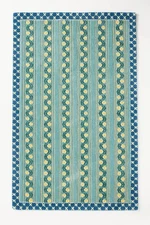 Floral Striped Rug Hand-Tufted Rug Cut-Loop Rug Aesthetics Rug Anthropologie Rug
