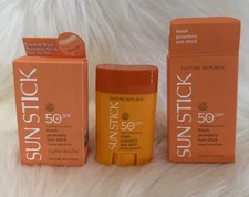 Lot of 2 SUNSTICK Nature Republic California Aloe Fresh Powdery Sun Stick SPF50+