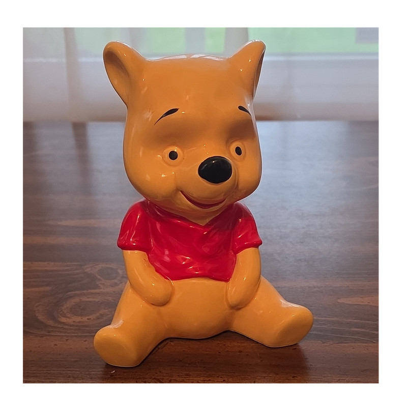 Disney Winnie the Pooh Sitting Figurine Red Shirt Made in Japan