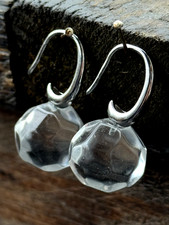 Luftballon: Feine Ohrringe Bergkristall große Kugel 925 Sterlingsilber