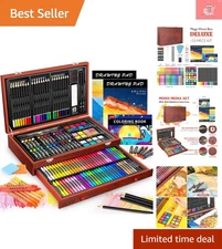 Art Supplies, 153-Pack Deluxe Wooden Art Set Crafts Drawing Painting Kits wit...
