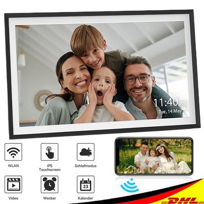 15.6 Zoll Digitaler Bilderrahmen WiFi WLAN 32GB Fotorahmen Touchscreen Andoer