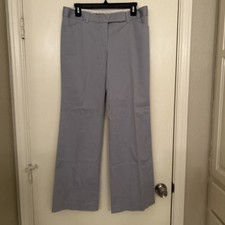 Express Design Studio Womens Editor Lt Blue Dress Pants Flat Front Sz 8R