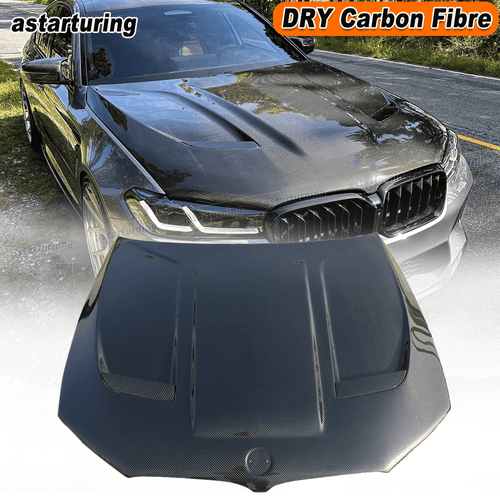 Fit For BMW M5 F90 LCI 2018-2024 Dry Carbon Fiber Front Hood Bonnet Cover Trims - Bild 1 von 13