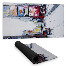 Begin Home Decor C1DM1531XMIXZ9 16 x 32 in. Time Square Blue Desk Mat - Bedro...