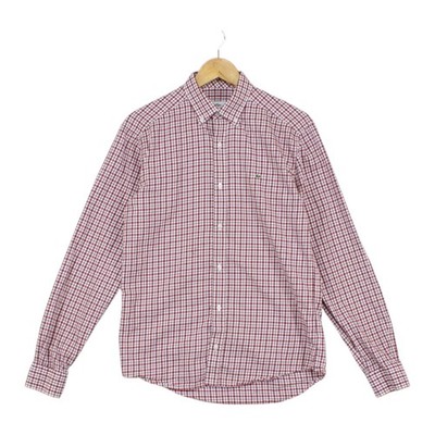 Lacoste Karohemd Herren Größe M Rot Slim Fit 80er Freizeit
