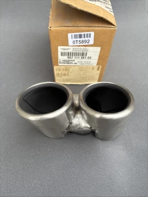 Porsche 911 997 Abgasrohr Auspuffblende Edelstahl Gebürstet Endrohr 99711198103 - Bild 1 von 4