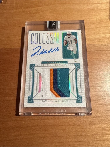 2022 National Treasures Jaylen Waddle Colossal Patch Auto 2024 Black Box 1/1