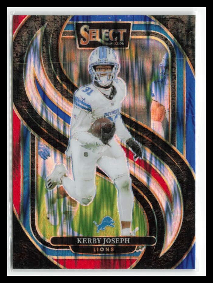 Kerby Joseph 2024 Panini Select Red & Blue Prizm Shock #177 Detroit Lions