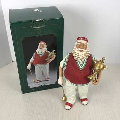 Christmas Decor Kurt Adler Winners Cup 11'' Golfing Santa Fabriche