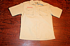 Boy Scouts of America BSA Youth Shirt Tan Large Plain No Patches Short Sleeve