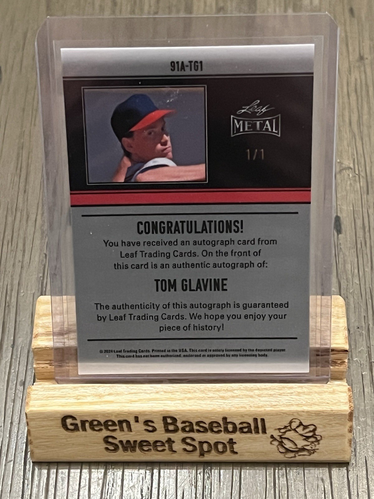 2024 Leaf Metal Baseball Tom Glavine Auto 1/1 Atlanta Braves view 2