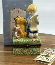 PHB Porcelain Hinged Trinket Box Disney Winnie The Pooh Christopher Robin