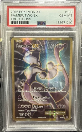 2016 POKEMON XY EVOLUTIONS #103 FULL ART/MEWTWO EX PSA 10