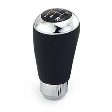 5 Speed Stick Gear Knob, Leather Covered Aluminum Manual Gar Shifter Black