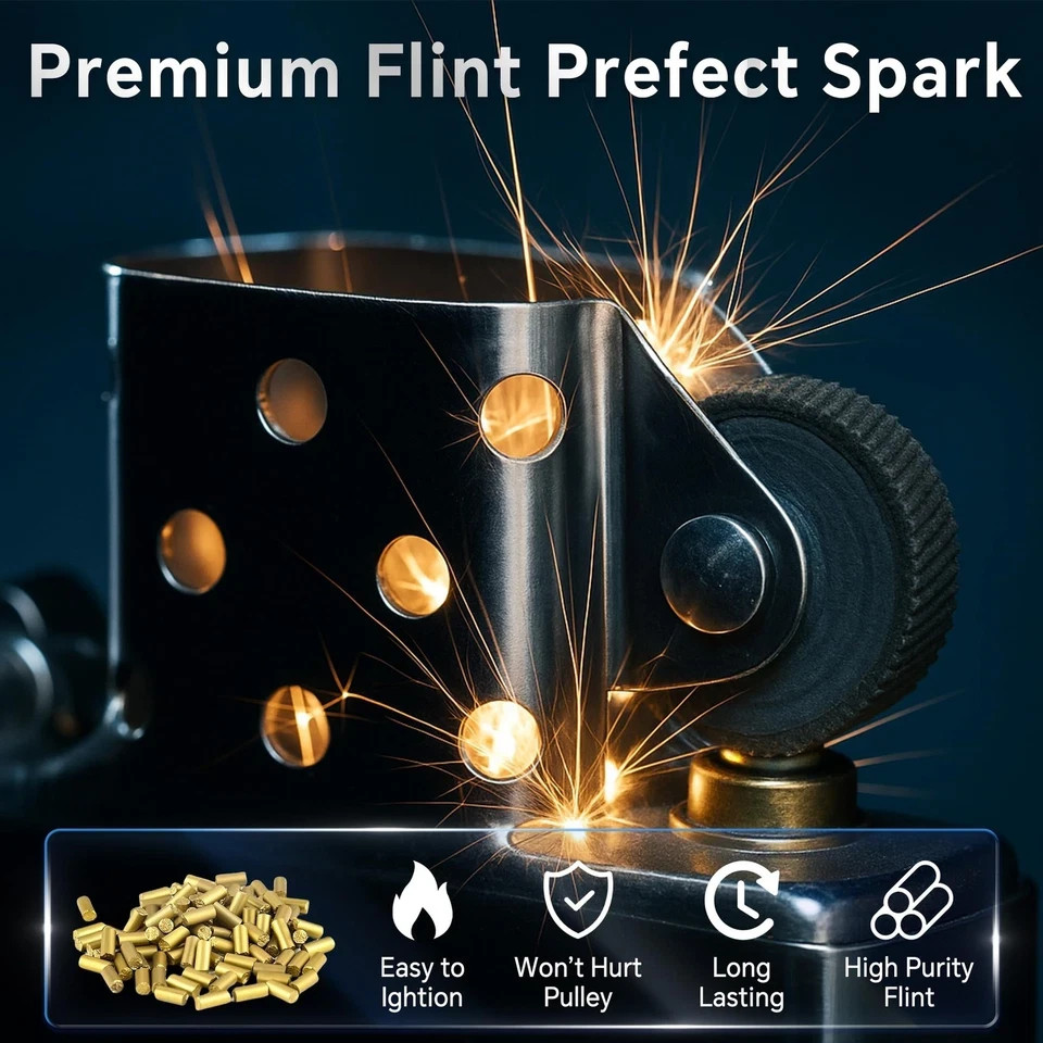 Universal Lighter Repair Kit for Kerosene Lighters (Flint, Spring & Base Plat