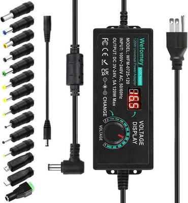 120W Power Supply Adjustable DC 3V ~ 24V Variable Universal Switching AC/DC... 