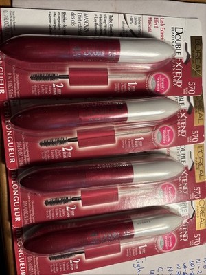 4 PACK L'Oreal Paris Double Extend Beauty Lash Extension Washable 570 Black NEW