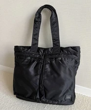 Yoshida & co. Porter Tanker Tote Bag Shoulder Bag Black Nylon Used Japan