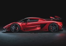 Koenigsegg Jesko Cherry Red Side Poster Print Super Car Picture Photo Wall Art